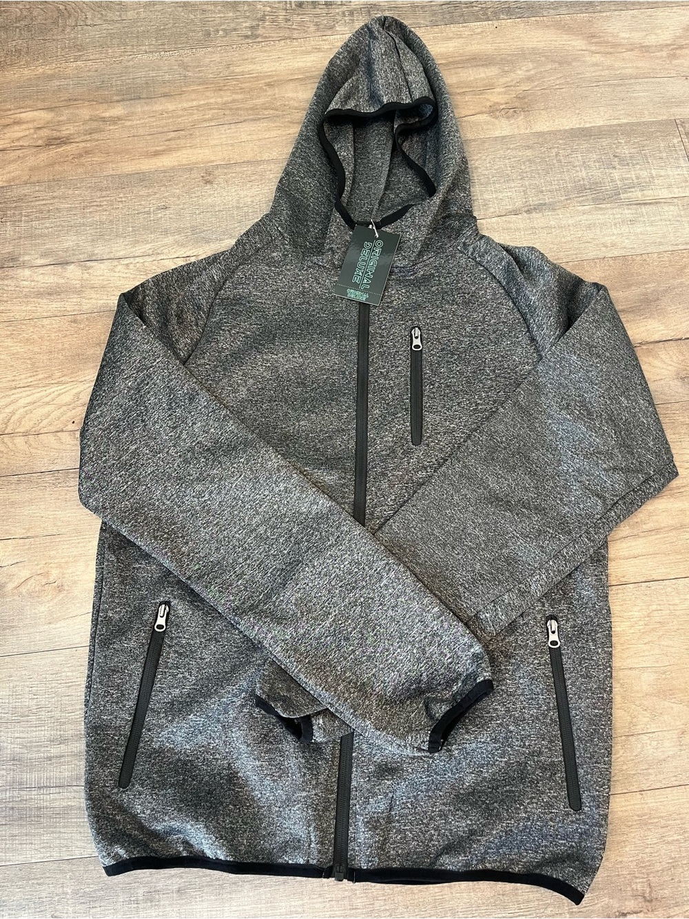 Original Deluxe Men's Heather Gray Hooded Zip-Up Sweatshirt